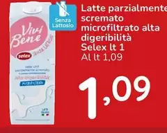 Selex - Latte Parzialmente Scremato Microfiltrato Alta Digeribilità