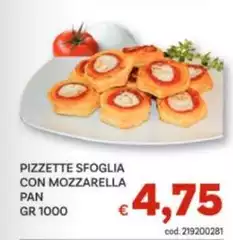 Pizzette Sfoglia Con Mozzarella Pan Pizzette Sfoglia Con Mozzarella Pan