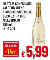 Santa marta - Conegliano Valdobbiadene Prosecco Superiore DOCG Extra Brut Millesimato Santa marta - Conegliano Valdobbiadene Prosecco Superiore DOCG Extra Brut Millesimato