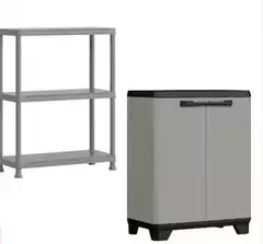 Keter - Set Armadio Basso E Scaffale 3 Ripiani Planet