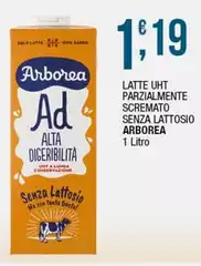 Arborea - Latte UHT Parzialmente Scremato Senza Lattosio