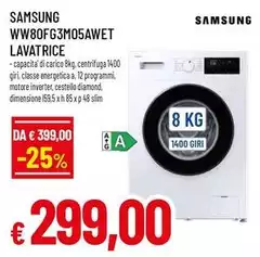 Samsung - WW80FG3M05AWET Lavatrice Samsung - WW80FG3M05AWET Lavatrice