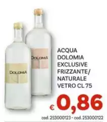 Dolomia - Acqua Exclusive Frizzante/Naturale Vetro