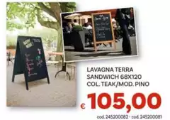 Happy - Lavagna Terra Sandwich 68x120 Col. Teak/Mod.Pino