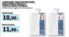 Cotonella - Confezione 3 Maglie Intime Uomo, Mezza Manica Girocollo O Spalla Larga Cotonella - Confezione 3 Maglie Intime Uomo, Mezza Manica Girocollo O Spalla Larga