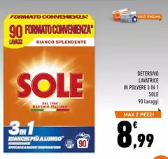 Sole - Detersivo Lavatrice In Polvere 3 In 1