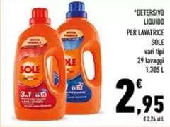 Sole - Detersivo Liquido Per Lavatrice Sole - Detersivo Liquido Per Lavatrice