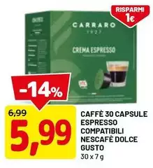 Caffè boasi - Caffè 30 Capsule Espresso Compatibili Nescafé Dolce Gusto
