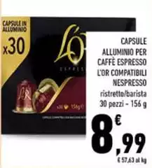 Nespresso - Capsule Alluminio Per Caffe Espresso L'or Compatibili