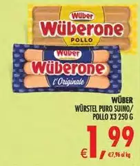 Wuber - Würstel Puro Suino/Pollo Wuber - Würstel Puro Suino/Pollo