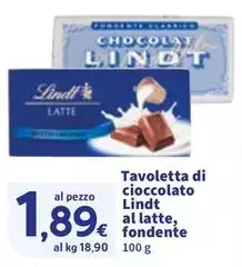 Lindt - Tavoletta Di Cioccolato Al Latte, Fondente