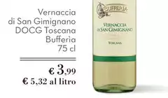 Bufferìa - Vernaccia Di San Gimignano DOCG Toscana