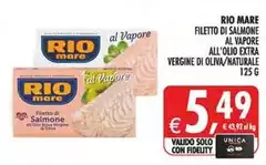 Rio Mare - Filetto Di Salmone Al Vapore All'olio Extra Vergine Di Oliva/Naturale Rio Mare - Filetto Di Salmone Al Vapore All'olio Extra Vergine Di Oliva/Naturale