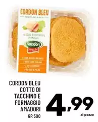 Amadori - Cordon Bleu Cotto Di Tacchino E Formaggio Amadori - Cordon Bleu Cotto Di Tacchino E Formaggio