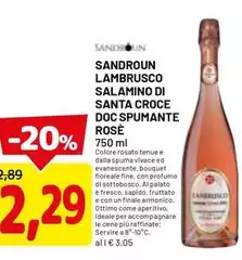 Sandròun - Lambrusco Salamino Di Santa Croce DOC Spumante Rose