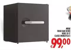 Akai - Frigo Baretero Nero 50 Lt Classe Energetica E