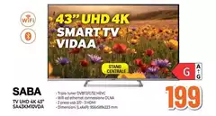 Saba - Tv Uhd 4k 43" SA43M10VD