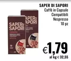 Saper Di Sapori - Caffè In Capsule Campatibili Nespresso Saper Di Sapori - Caffè In Capsule Campatibili Nespresso