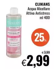 Clinians - Acqua Micellare Attiva Antistress Clinians - Acqua Micellare Attiva Antistress