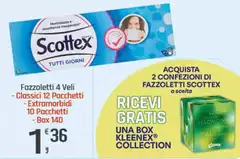 Scottex - Fazzoletti 4 Veli Classici 12 Pacchetti Extramorbidi 10 Pacchetti