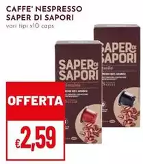 Saper di sapori - Caffe' Nespresso Saper di sapori - Caffe' Nespresso