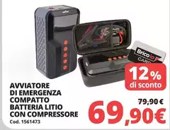 Avviatore Di Emergenza Compatto Batteria Litio Con Compressore
