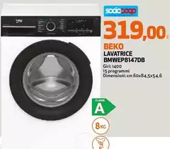 Beko - BMEVP8147DB Lavatrice Caricamento Frontale 8 Kg 1400 Giri/min Bianco