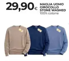 Stone - Maglia Uomo Girocollo Washed Stone - Maglia Uomo Girocollo Washed