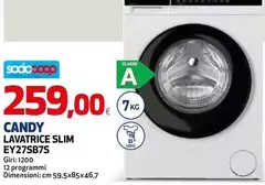 Candy - Lavatrice Slim EY27SB7S Candy - Lavatrice Slim EY27SB7S