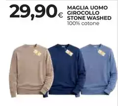 Stone - Maglia Uomo Girocollo Washed Stone - Maglia Uomo Girocollo Washed