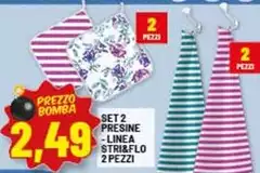 Linea - Set 2 Presine  Stri&Flo 2 Pezzi