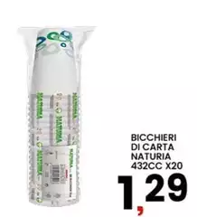 Naturia - Bicchieri Di Carta Natura Naturia - Bicchieri Di Carta Natura