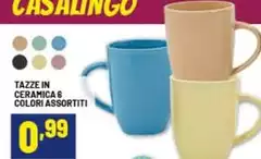 Tazze In Ceramica 6 Colori Assortiti