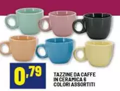 Tazzine Da Caffe In Ceramica 6 Colori Assortiti