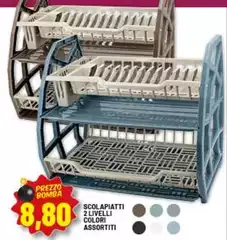 Scolapiatti 2 Livelli Colori Assortiti