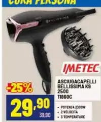 Imetec - Asciugacapelli Bellissima K9
