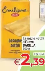 Barilla - Lasagne Sottili All'Uovo