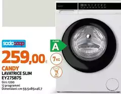 Candy - Lavatrice Slim EY27SB7S Candy - Lavatrice Slim EY27SB7S