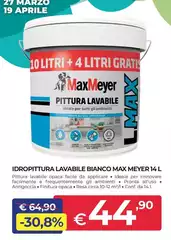 Max Meyer Max Meyer - Idropittura Lavabile Bianco 14 L Max Meyer Max Meyer - Idropittura Lavabile Bianco 14 L