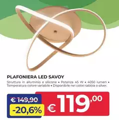 Plafoniera Led Savoy