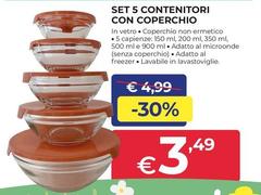Set 5 Contenitori Con Coperchio