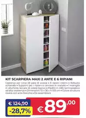 Kit Scarpiera Maxi 2 Ante E 6 Ripiani Kit Scarpiera Maxi 2 Ante E 6 Ripiani