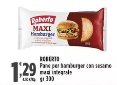 Roberto - Pane Per Hamburger Con Sesamo Maxi Integrale