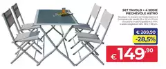 Set Tavolo + 4 Sedie Pieghevole Astro Set Tavolo + 4 Sedie Pieghevole Astro