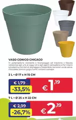 Vaso Conico Chicago 2 L • Ø 17 X H 15 Cm Vaso Conico Chicago 2 L • Ø 17 X H 15 Cm