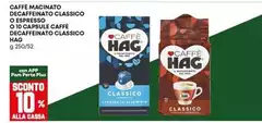Hag - Caffè Macinato Decaffeinato Classico O Expresso Decaffeinato Classico