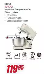 Girmi - IM470L Impastatrice Planetaria Stand Mixer
