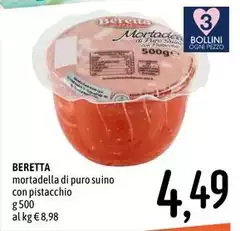 Beretta - Mortadella Di Puro Suino Con Pistacchio
