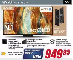 Samsung - QN70F Smart TV 65" QN7060E Android 10 4K Ultra HD 65"