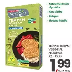 Tempeh Despar Veggie Al Naturale Tempeh Despar Veggie Al Naturale